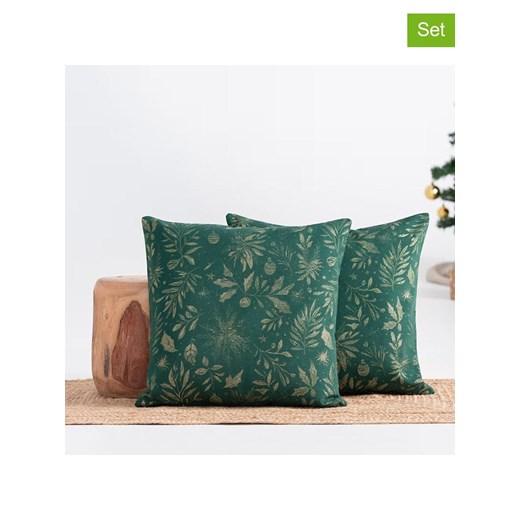 GAMUSI Poszewki (2 szt.) &quot;Flenor&quot; w kolorze zielonym na poduszkę ze sklepu Limango Polska w kategorii Poduszki dekoracyjne - zdjęcie 187678675