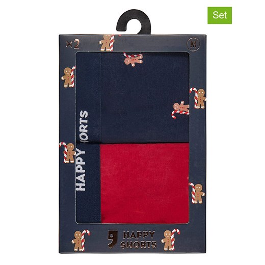 Happy Shorts Bokserki (2 pary) w kolorze granatowo-czerwonym ze sklepu Limango Polska w kategorii Majtki męskie - zdjęcie 187678717