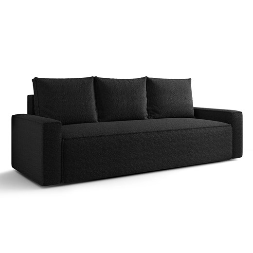 Czarna rozkładana sofa boucle z pojemnikiem H8-L55 ze sklepu Edinos.pl w kategorii Sofy i kanapy - zdjęcie 187678888