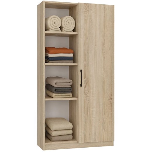 Wysoki regał na ubrania dąb sonoma R1-A60 ze sklepu Edinos.pl w kategorii Regały i witryny - zdjęcie 187678896