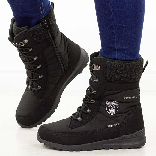 Czarne zimowe śniegowce damskie z membraną American Club Softshell Sn2 ze sklepu suzana.pl w kategorii Śniegowce damskie - zdjęcie 187679898