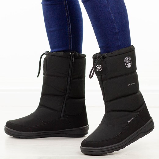 Czarne zimowe śniegowce damskie z membraną American Club Softshell Sn5 ze sklepu suzana.pl w kategorii Śniegowce damskie - zdjęcie 187679908