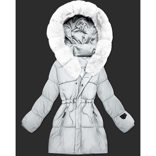 Zimowa kurtka damska z kapturem S'West złamany biały (B8550-26) ze sklepu goodlookin.pl w kategorii Kurtki damskie - zdjęcie 187679985