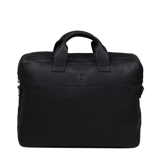 czarna torba skórzana King na ramię i do ręki ze sklepu Słoń Torbalski w kategorii Torby na laptopa - zdjęcie 187680045