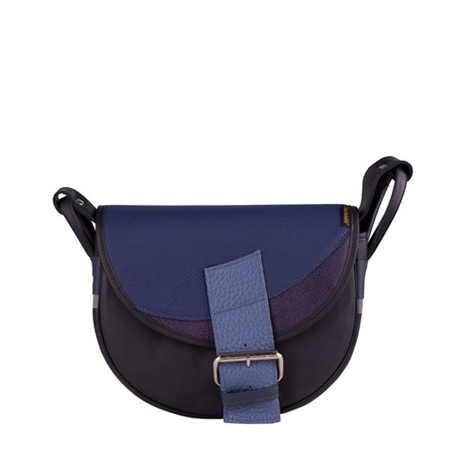 czarno granatowa damska torebka listonoszka skórzana na ramię F ze sklepu Słoń Torbalski w kategorii Listonoszki - zdjęcie 187680057