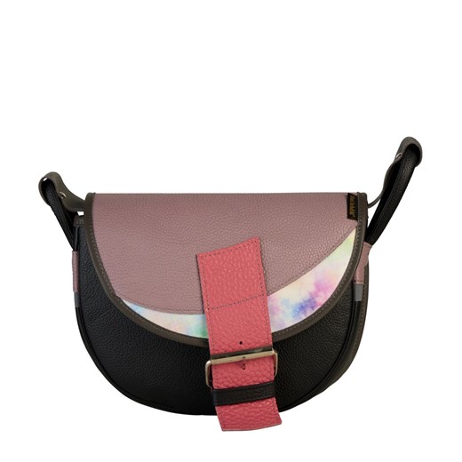 czarno fioletowa damska torebka listonoszka skórzana Freshman Mini ze sklepu Słoń Torbalski w kategorii Listonoszki - zdjęcie 187680066