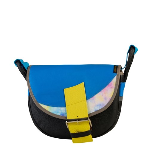 czarno niebieska damska torebka listonoszka skórzana na ramię F ze sklepu Słoń Torbalski w kategorii Listonoszki - zdjęcie 187680067