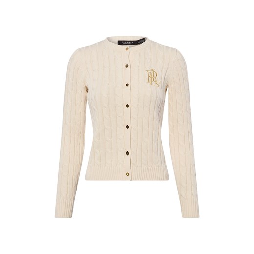 Lauren Ralph Lauren Kardigan damski Kobiety Bawełna piaskowy jednolity ze sklepu vangraaf w kategorii Swetry damskie - zdjęcie 187680155