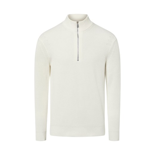 Nils Sundström Troyer męski Mężczyźni Bawełna écru jednolity ze sklepu vangraaf w kategorii Swetry męskie - zdjęcie 187680168