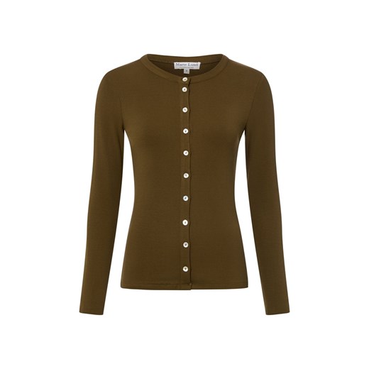 Marie Lund Damska koszulka z dzianiny Kobiety Sztuczne włókno oliwkowy jednolity ze sklepu vangraaf w kategorii Swetry damskie - zdjęcie 187680177