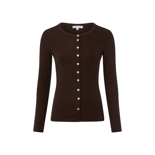 Marie Lund Damska koszulka z dzianiny Kobiety Sztuczne włókno czekoladowy jednolity ze sklepu vangraaf w kategorii Swetry damskie - zdjęcie 187680178