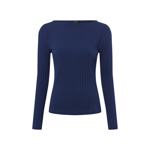 Opus Damska koszulka z długim rękawem - Sovke Kobiety Bawełna indygo wypukły wzór tkaniny ze sklepu vangraaf w kategorii Bluzki damskie - zdjęcie 187680227