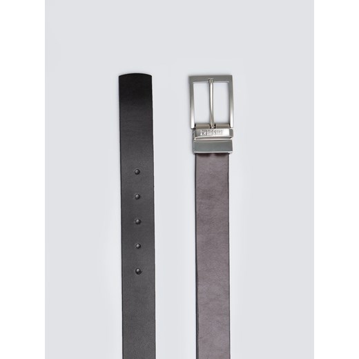 Pasek męski skórzany dwustronny ze srebrną klamrą czarny Ariso 906 ze sklepu Big Star w kategorii Paski męskie - zdjęcie 187680318