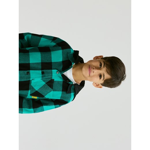 Reserved - Koszula oversize w kratę - zielony Reserved 116 (5-6 lat) Reserved