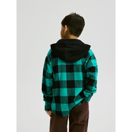 Reserved - Koszula oversize w kratę - zielony Reserved 158 (12 lat) Reserved