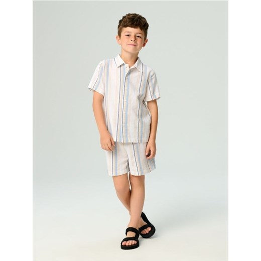 Sinsay - Bawełniany komplet tkaninowy w paski - kremowy ze sklepu Sinsay w kategorii Komplety chłopięce - zdjęcie 187680869