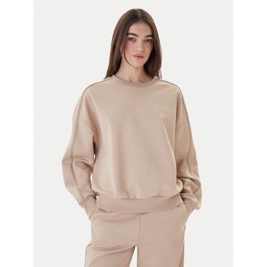 Guess Bluza V6RQ96 KCX22 Beżowy Regular Fit ze sklepu MODIVO w kategorii Bluzy damskie - zdjęcie 187681025