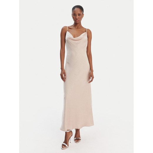 Guess Sukienka wieczorowa W6RK50 WJ732 Beżowy Classic Fit ze sklepu MODIVO w kategorii Sukienki - zdjęcie 187681087