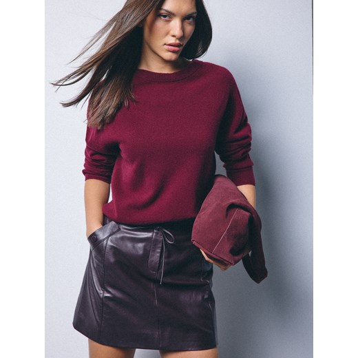 Mohito - Wełniany burgundowy sweter - burgundowy Mohito XS Mohito