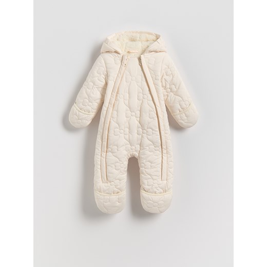 Reserved - Ocieplany kombinezon z kapturem - kremowy ze sklepu Reserved w kategorii Kombinezony i kurtki - zdjęcie 187681635