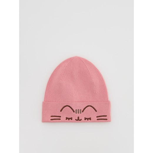 Reserved - Czapka z haftem Pusheen - różowy ze sklepu Reserved w kategorii Czapki dziecięce - zdjęcie 187683857
