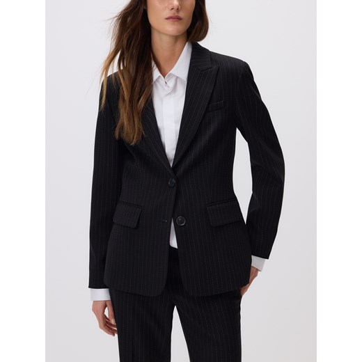 Reserved - Jednorzędowa marynarka z wiskozą - czarny ze sklepu Reserved w kategorii Marynarki damskie - zdjęcie 187683869