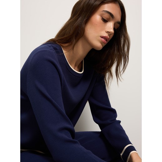 Mohito - Granatowy sweter z wiskozą - granatowy Mohito L wyprzedaż Mohito