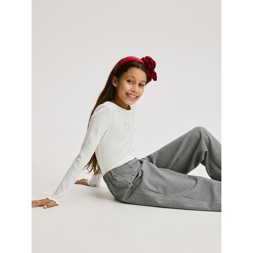 Reserved - Spodnie z dżetami - ciemnoszary ze sklepu Reserved w kategorii Spodnie dziewczęce - zdjęcie 187684117