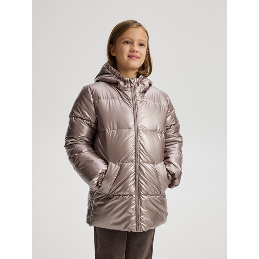 Reserved - Pikowana kurtka z połyskiem - fioletowy ze sklepu Reserved w kategorii Kurtki dziewczęce - zdjęcie 187684165