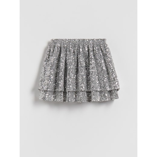 Reserved - Spódnico-szorty z cekinami - srebrny ze sklepu Reserved w kategorii Spódnice dziewczęce - zdjęcie 187684385
