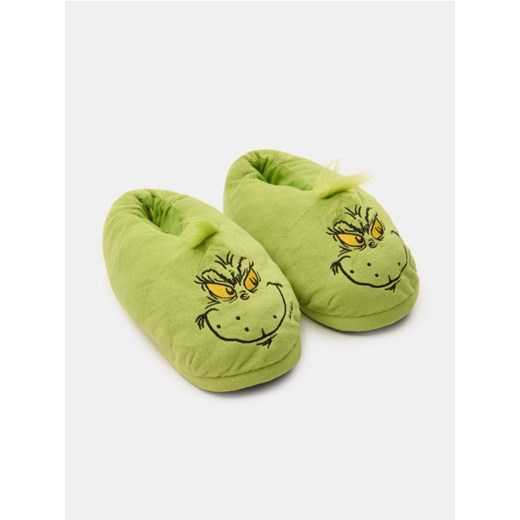 Sinsay - Pluszowe kapcie Grinch - zielony Sinsay 34/35 Sinsay