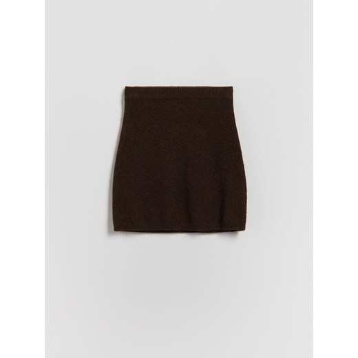 Reserved - Dzianinowa spódnica z domieszką wełny - brązowy ze sklepu Reserved w kategorii Spódnice dziewczęce - zdjęcie 187686295