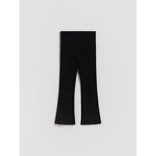 Reserved - Bawełniane legginsy z aplikacją - czarny ze sklepu Reserved w kategorii Spodnie dziewczęce - zdjęcie 187686335