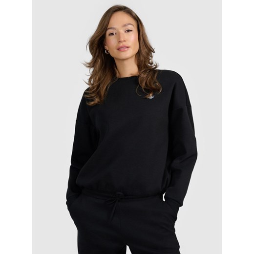 Damska bluza nierozpinana bez kaptura 4F 4FRAW25TSWSF2590 - czarna ze sklepu Sportstylestory.com w kategorii Bluzy damskie - zdjęcie 187686789