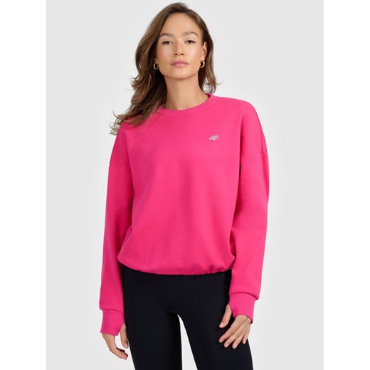 Damska bluza nierozpinana bez kaptura 4F 4FRAW25TSWSF2590 - różowa ze sklepu Sportstylestory.com w kategorii Bluzy damskie - zdjęcie 187686796