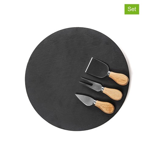 Homla 4-częściowy zestaw &quot;Stone&quot; w kolorze czarno-beżowym do sera ze sklepu Limango Polska w kategorii Misy i tace dekoracyjne - zdjęcie 187687007