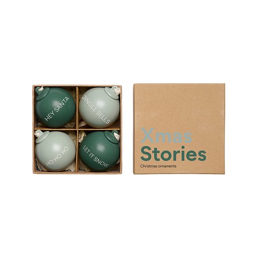 Design Letters Bombki (4 szt.) &quot;XMAS Stories&quot; w kolorze zielonym - Ø 6 cm ze sklepu Limango Polska w kategorii Dekoracje bożonarodzeniowe - zdjęcie 187687039