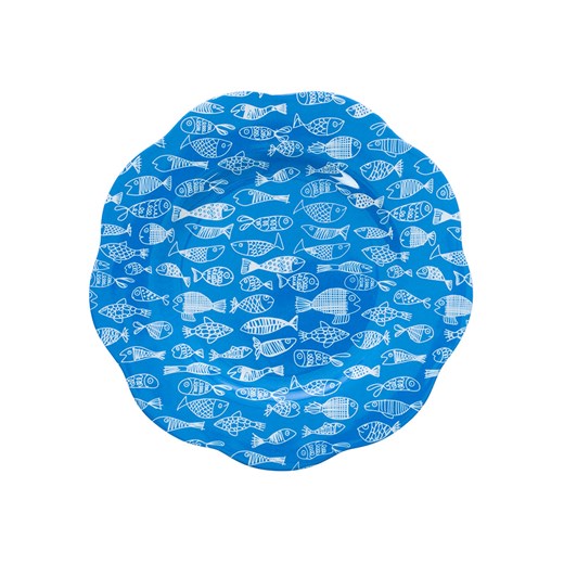 Overbeck and Friends Talerz obiadowy &quot;Crazy Fish&quot; w kolorze niebieskim - Ø 26 cm ze sklepu Limango Polska w kategorii Naczynia - zdjęcie 187688015
