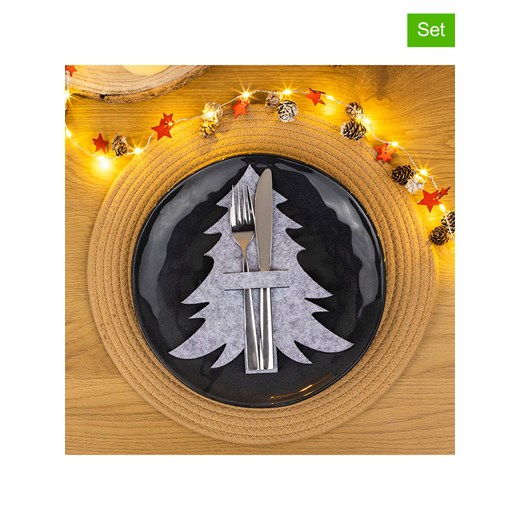 Hollybell Etui na sztućce (4 szt.) w kolorze szarym - 23 x 20 x 1,5 cm ze sklepu Limango Polska w kategorii Dekoracje bożonarodzeniowe - zdjęcie 187688675