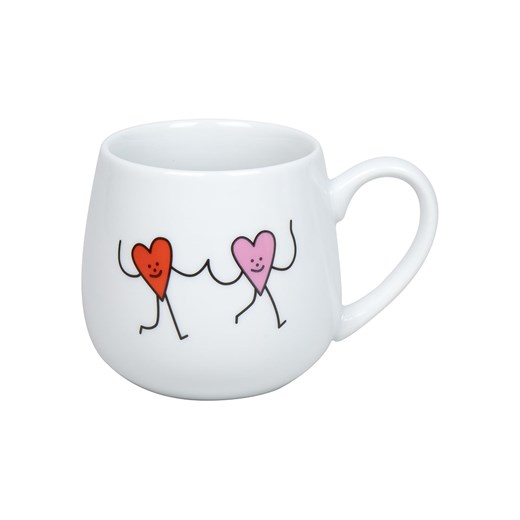 Könitz Kubek jumbo &quot;First Love&quot; w kolorze biało-czerwono-jasnoróżowym - 400 ml ze sklepu Limango Polska w kategorii Dzbanki i zaparzacze - zdjęcie 187689415