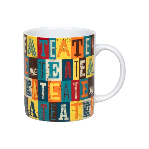 Könitz Kubek &quot;Tea Squares&quot; ze wzorem - 310 ml ze sklepu Limango Polska w kategorii Dzbanki i zaparzacze - zdjęcie 187689417