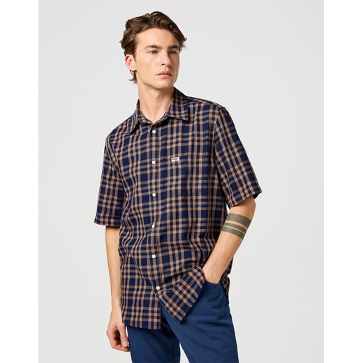 MESKA KOSZULA WRANGLER SS 1 PKT SHIRT RAW UMBER INDIGO 112362734 ze sklepu YouNeedit.pl w kategorii Koszule męskie - zdjęcie 187690625