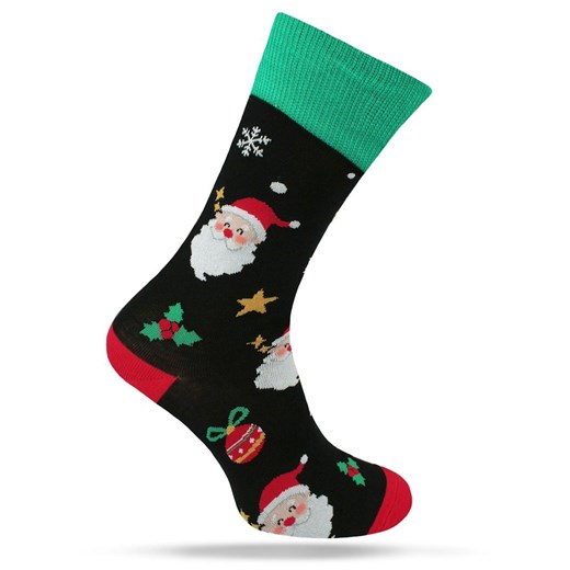 Świąteczne Skarpetki - Alties - Mikołaj na Czarnym Tle SKALTS0167CZARNEmikolaj ze sklepu JegoSzafa.pl w kategorii Skarpetki męskie - zdjęcie 187691485