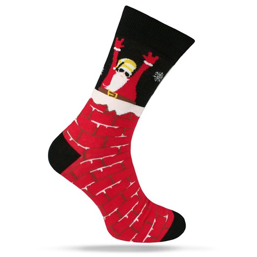 Świąteczne Skarpetki - Alties - Mikołaj w Kominie SKALTS0168mikolajKOMIN ze sklepu JegoSzafa.pl w kategorii Skarpetki męskie - zdjęcie 187691489