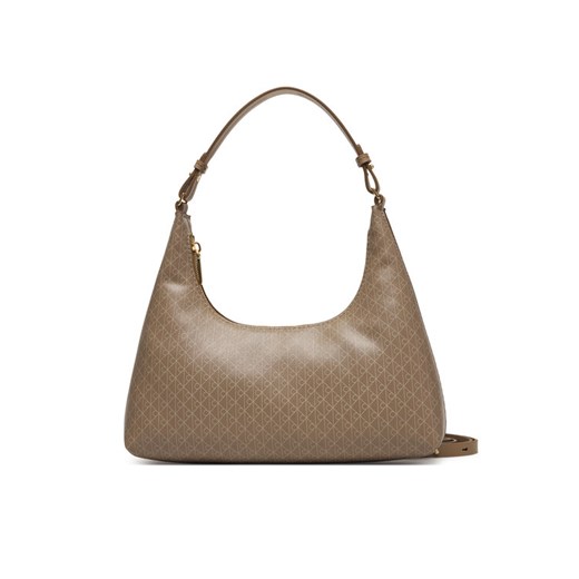 Torebka Calvin Klein Emblem Aop Conv Shoulder Bag LV04F3298G Beżowy ze sklepu eobuwie.pl w kategorii Torebki hobo - zdjęcie 187692095