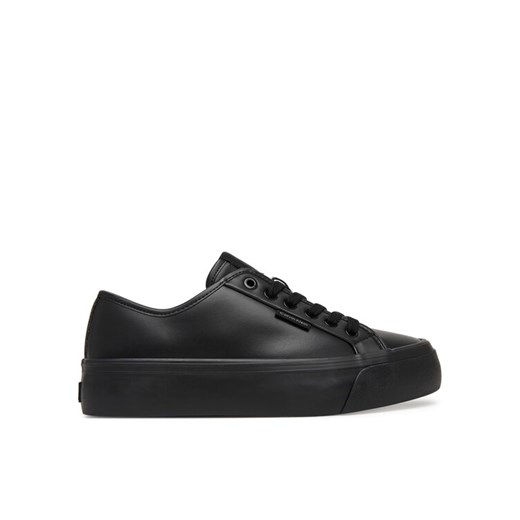 Sneakersy Calvin Klein Vulc Flatf Lace Up Lth YW0YW01932 Czarny ze sklepu eobuwie.pl w kategorii Buty sportowe damskie - zdjęcie 187692098