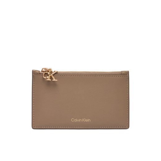 Calvin Klein Etui na karty kredytowe Ck Zip Cardcase 6Cc LV04F1076G Beżowy ze sklepu MODIVO w kategorii Etui - zdjęcie 187692336