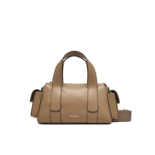 Calvin Klein Torebka Webbing Strap Pocket Bag LV04F3291G Beżowy ze sklepu MODIVO w kategorii Kuferki - zdjęcie 187692366