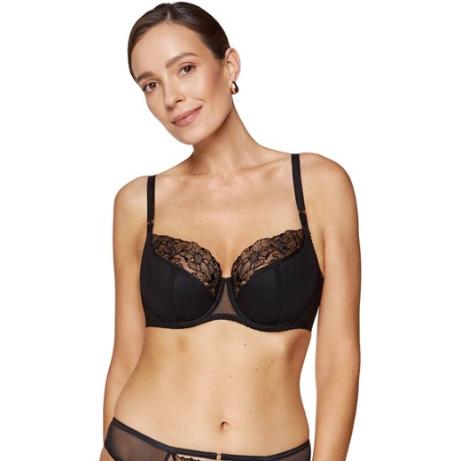 Gorteks biustonosz półusztywniany semi-soft Fleur B3, Kolor czarny, Rozmiar 75F, Gorteks ze sklepu Primodo w kategorii Biustonosze - zdjęcie 187693207