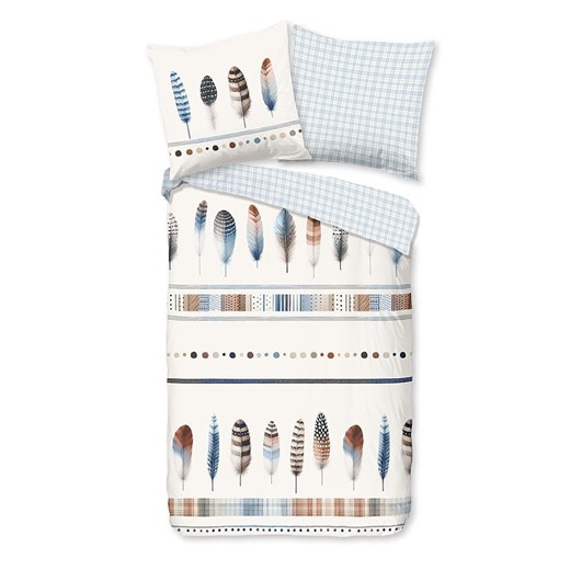 Good Morning Komplet pościeli flanelowej &quot;Niba&quot; w kolorze błękitno-białym ze sklepu Limango Polska w kategorii Pościele - zdjęcie 187693539